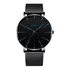 Relógio Geneva Pulseira Metal Preto E Azul Moderno 