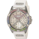 Relógio Guess Feminino Gw0045l1 Prata E Branco Lançamento 