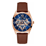 Relógio Guess Multifunção Masculino - Gw0389g3 Cor Da Correia Marrom Cor Do Bisel Rosa