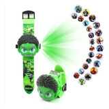 Relógio Hulk Infantil Digital Com Projetor De 24 Imagens  