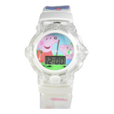 Relógio Infantil De Menina Feminino Peppa Pig Com Luz E Som