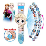 Relógio Infantil Projetor Frozen Elsa 24