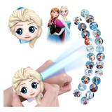Relógio Infantil Projetor Frozen Elsa 24 Imagens Digital