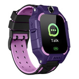 Relógio Infantil Smartwatch Q19 Sos   Recebe Faz Ligação Msg Cor Da Caixa Embalagem Real Cor Da Pulseira Roxo Cor Do Bisel Roxo