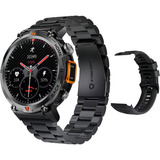 Relógio Inteligente Eigiis Com Lanterna E Pulseira De Aço 3 Cores Da Caixa Cor Da Pulseira Preta 0 Cor Da Moldura Laranja Design Da Pulseira Cinto De Aço Geral