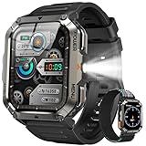 Relógio Inteligente Militar 2-01 Polegadas à Prova D-Água IP68 Bateria 900mAh 20 Dias Bluetooth Chamada 100- Modos Esportivos Bússola Lanterna
