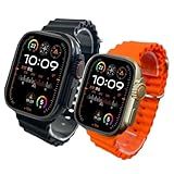 Relógio Inteligente Smartwatch 2 Pulseiras Intercambiáveis Tela Full IPS 2 02 Polegadas E Compatível Com Android E IOS Bateria Longa Duração Com Carregamento Por Indução Preto E Verde