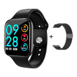 Relógio Inteligente Smartwatch Touch P80 Preto Com 2 Pulseir Desenho Da Pulseira Liso