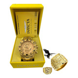 Relógio Invicta Excursion Banhado Ouro 100 Original
