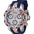 Relógio Invicta Venom Reserve Swiss Cronógrafo 46203 Correia Azul Bisel Laranja E Prata Fundo Prata