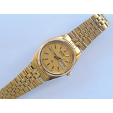 Relogio Joia Seiko Bracelete Feminino Plaque Ouro Datedate 