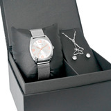 Relogio Lince Feminino Prateado Analogico Social Correia Prata Bisel Prata Fundo Prata