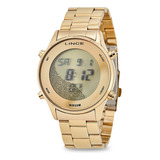 Relógio Lince Unissex Dourado Digital Mdg4586l Pxkx