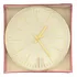 Relógio Lx Fundo Branco Ponteiros Dourado Parede Grande 30,5