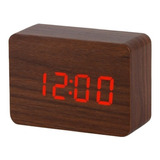 Relógio Madeira Digital Mesa Multifuncional Decoração Simple