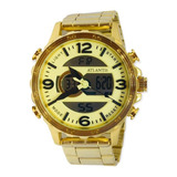Relógio Masculino Atlantis Dourado A3489 Analógico