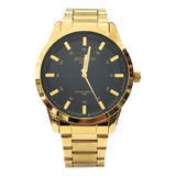 Relógio Masculino Atlantis Dourado Grande Analógico