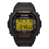 Relogio Masculino Atlantis Militar Quadrado Prova Dagua Fundo Dourado