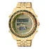 Relógio Masculino Atlantis Retro Prova Dagua Aviador Correia Dourado Bisel Dourado Fundo Dourado