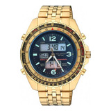Relógio Masculino Atlantis Retro Prova Dagua Aviador Correia Dourado Fundo Preto