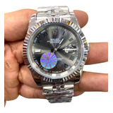 Relógio Masculino Automático Rolex Datejust Prata Com Cinza