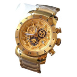 Relógio Masculino Bvlgari Skeleton Dourado