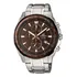 Relógio Masculino Casio Edifice Analógico Ef-566d-5avdf Cor Da Correia Prateado Cor Do Bisel Marrom Cor Do Fundo Marrom