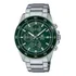 Relógio Masculino Casio Edifice Efr-526d-3a De Malha Verde Analógica Com Moldura Prateada, Verde Escuro, Fundo Verde Escuro