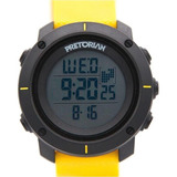 Relógio Masculino Digital Preto Amarelo Silicone