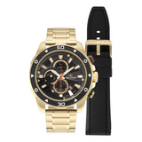 Relogio Masculino Dourado Em