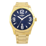 Relogio Masculino Dourado Fundo