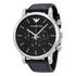 Relógio Masculino Emporio Armani Original Ar1828 Cor Da Correia Preto Cor Do Bisel Prata Cor Do Fundo Preto