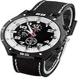 Relógio Masculino Esportivo GT Racer Militar Estilo Aviador Militar Estilo Militar Preto Silicone B White