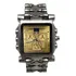 Relógio Masculino Minute Machine Vermelho Pulseira De Aço Correia Prateado Bisel Prateado Fundo Amarelo