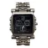 Relógio Masculino Minute Machine Vermelho Pulseira De Aço Correia Prateado Bisel Prateado Fundo Preto