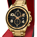 Relógio Masculino Mondaine Dourado Esportivo Com Cronógrafo Prova D água 50tm