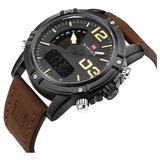 Relógio Masculino Naviforce Esportivo Militar Couro