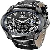 Relógio Masculino OLEVS Cronógrafo à Prova D água Luminoso Analógico De Quartzo Clássico Para Negócios Esportivo Preto