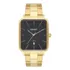 Relógio Masculino Orient Dourado Preto Quadrado Com Data +nf