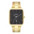 Relógio Masculino Orient Dourado Preto Quadrado Com Data +nf
