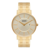 Relogio Masculino Orient Dourado Slim Fundo Dourado Data