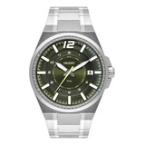 Relógio Masculino Orient Prata Fundo Verde Antigo Data + Nf