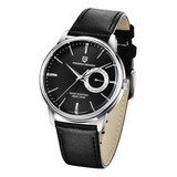 Relógio Masculino Pagani Design Movimento Seiko Visor Safira Correia Preto Bisel Aço Inox Fundo Preto