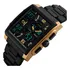 Relógio Masculino Quadrado Grande Dourado Preto