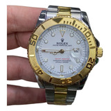 Relógio Masculino Rolex Yacht Master Misto Com Branco