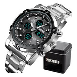 Relógio Masculino Skmei 1389 Luxo Digital Esportivo Aço Nf