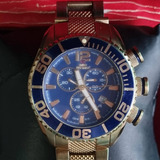 Relógio Masculino Swiss Precimax Sp12168 Pro Dourado azul