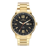 Relógio Masculino Technos Cayde Dourado Garantia 1 Ano Cor Do Fundo Preto