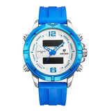 Relógio Masculino Weide Anadigi Wh8602 Azul