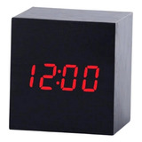 Relógio Mesa Cubo Digital Tipo Madeira Sound Control Alames